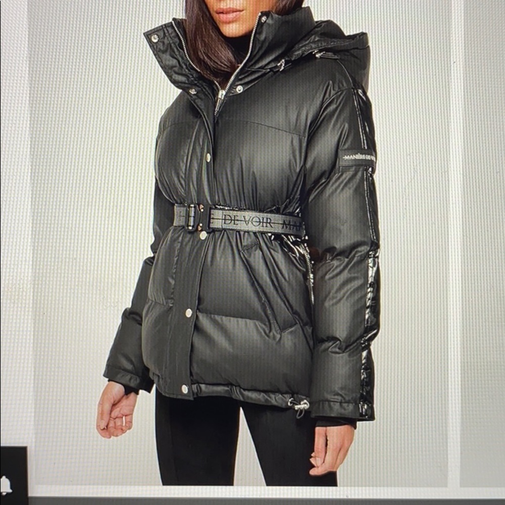 Matte & High Shine Belted Puffer Coat